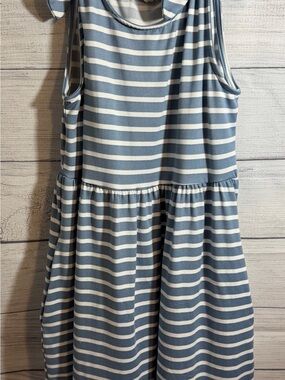 Copper Key Blue and White Striped Sleeveless Sundress